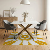 Radiant Yellow Starburst Area Rug