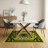 Vibrant Yellow Ornate Persian Area Rug