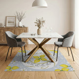 Lemon Daisy Light Blue Area Rug