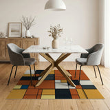 Bold Geometric Block Area Rug