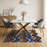 Southwestern Zigzag Tribal Area Rug