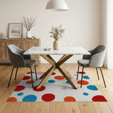 Geometric Modern Vibrant Multi-Color Polka Dot Area Rug