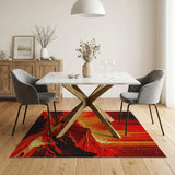 Fiery Volcanic Canyon Red Area Rug