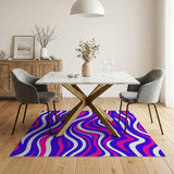 Multi-color and Patterns Vibrant Blue Pink Wavy Abstract Area Rug