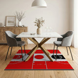 Red Basketball Court Area Rug