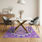 Purple Floral Vintage Purple Floral Mandala Area Rug