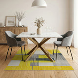 Yellow Geometric Modern Bold Yellow Geometric Abstract Area Rug