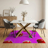 Vibrant Cherry Fruit Pattern Pink Area Rug