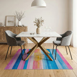 Vibrant Sunset Stripe Area Rug