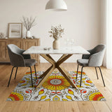 Vibrant Sunflower Medallion Persian Rug