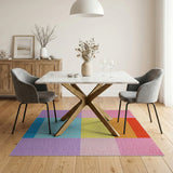 Geometric Modern Vibrant Multi-Color Geometric Block Area Rug