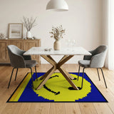 Yellow Smiley Face Pixel Art Rug