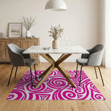 Pink Tribal Swirl Area Rug
