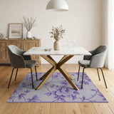 Purple Peony Floral Area Rug