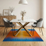 Blue-Orange Gradient Stripe Area Rug