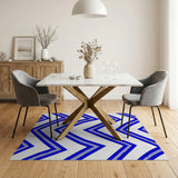 Blue Chevron Zigzag Area Rug