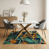 Vibrant Bird of Paradise Tropical Area Rug