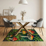 Enchanted Red Mushroom Forest Area Rug