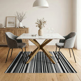 Bold Black White Striped No. 47 Area Rug