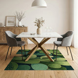 Vibrant Green Cactus Cluster Area Rug