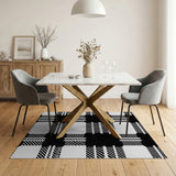 Geometric Modern Black and White Bold Black White Plaid Check Area Rug
