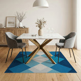 Blue Diamond Geometric Area Rug