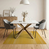Vibrant Yellow Stripe Woven Area Rug