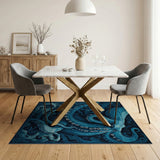 Teal Octopus Coastal Area Rug