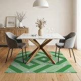 Seafoam Green Geometric Diamond Area Rug