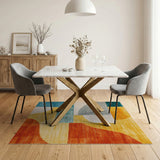Geometric Modern Vibrant Multi-Color Geometric Area Rug