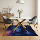 Washable Cosmic Galaxy Area Rug - Low Pile, Non-Slip & Pet Friendly