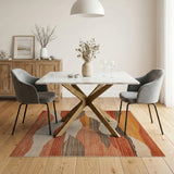 Abstract Wavy Horizon Area Rug