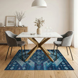 Teal Diamond Heritage Tribal Area Rug