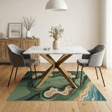 Coastal Golf Green Area Rug
