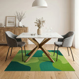 Vibrant Green Organic Abstract Area Rug