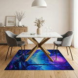 ODIKA Celestial Galaxy Washable Area Rug - Non-Slip Low Pile Modern Art Decor