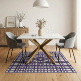 Geometric Modern Purple Geometric Lattice Area Rug