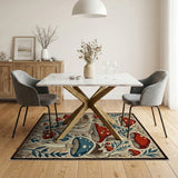 Whimsical Red Mushroom Garden Tufted Rug