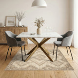 Beige Southwestern Diamond Area Rug