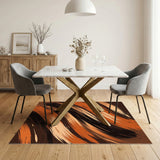 Brown and Tan Swirling Brown Abstract Area Rug