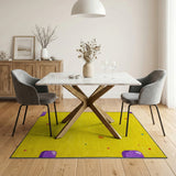 Playful Yellow Bubble Dot Area Rug