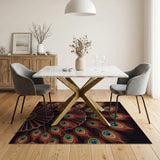 Peacock Feather Fan Area Rug