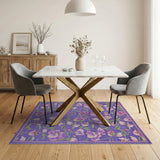Purple Tulip Floral Area Rug