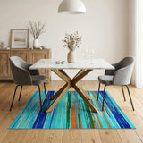 Vibrant Geometric Modern Vibrant Multi-Color Striped Area Rug