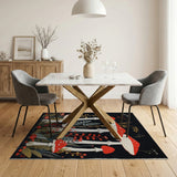 Whimsical Red Toadstool Mushroom Cluster Rug