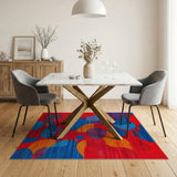 Multi-color and Patterns Vibrant Red Geometric Modern Area Rug