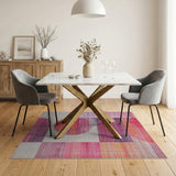 Vibrant Geometric Pink Multi-Color Area Rug
