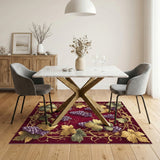 Red Grape Cluster Fruit Area Rug