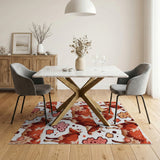 Playful Red Spotted Cows Area Rug
