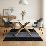 Modern Music Note Black Grey Stripe Area Rug